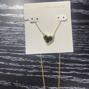 Kendra Scott Black Heart Gold Necklace
